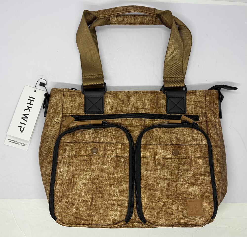 IHKWIP Cargo Catchall Tote in Bronze Mocha With 2 Crossbody Straps NWT